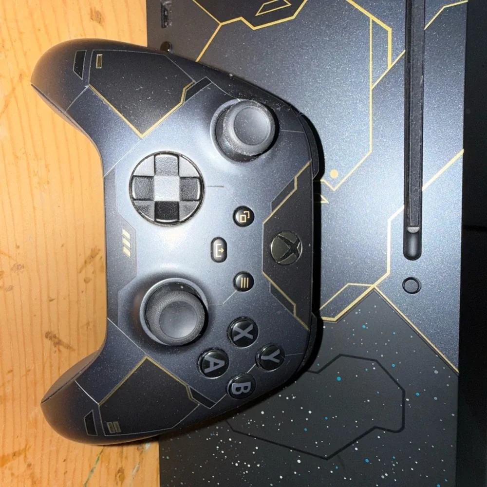 Microsoft Xbox Console - Black with Gold and Blue Accents